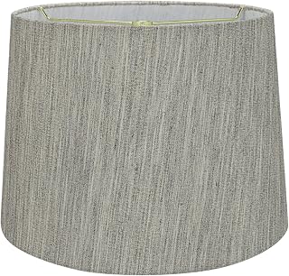 Aspen Creative 32951 Transitional Hardback Empire Shaped Spider Construction Lamp Shade in Light Grey, 12" Top x 14" Bottom x 10" Slant Height
