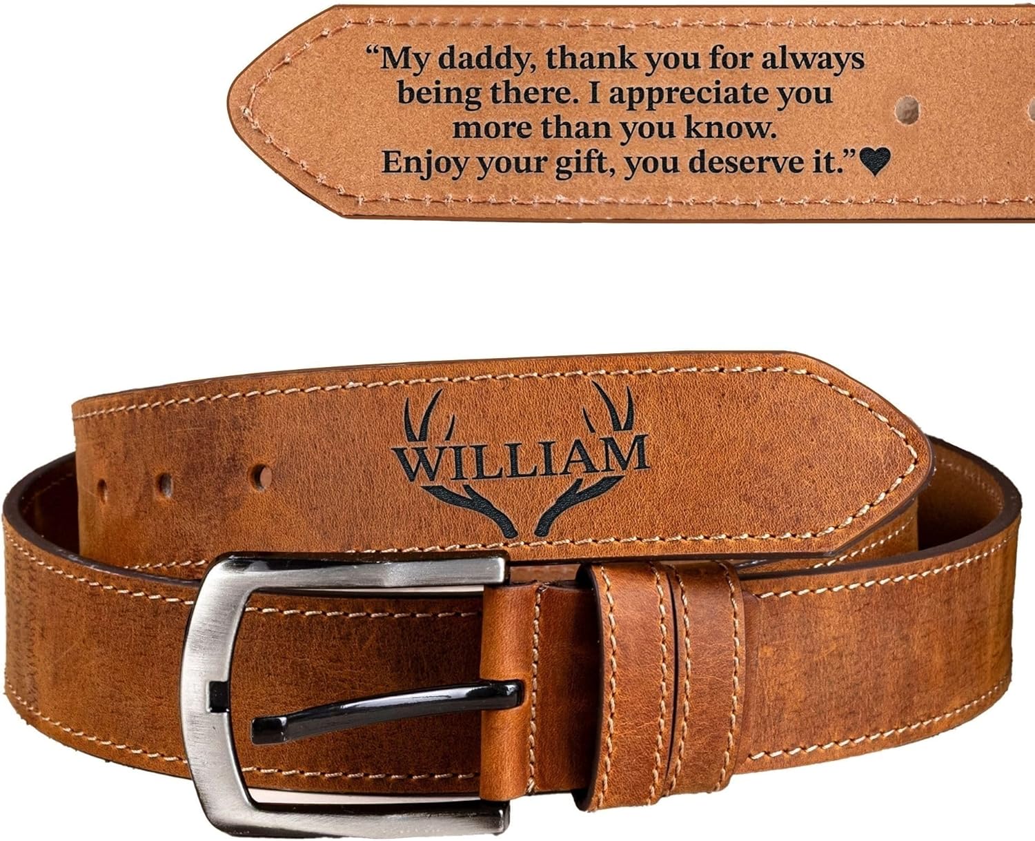 Personalized Leather Belt for Men Gift, Dad, Husband, Custom Leather Men Belt for Christmas, Birthday, Anniversary, Fathers Day, Wedding, Graduation, Valentines Day, Custom Belt Gifts for Him