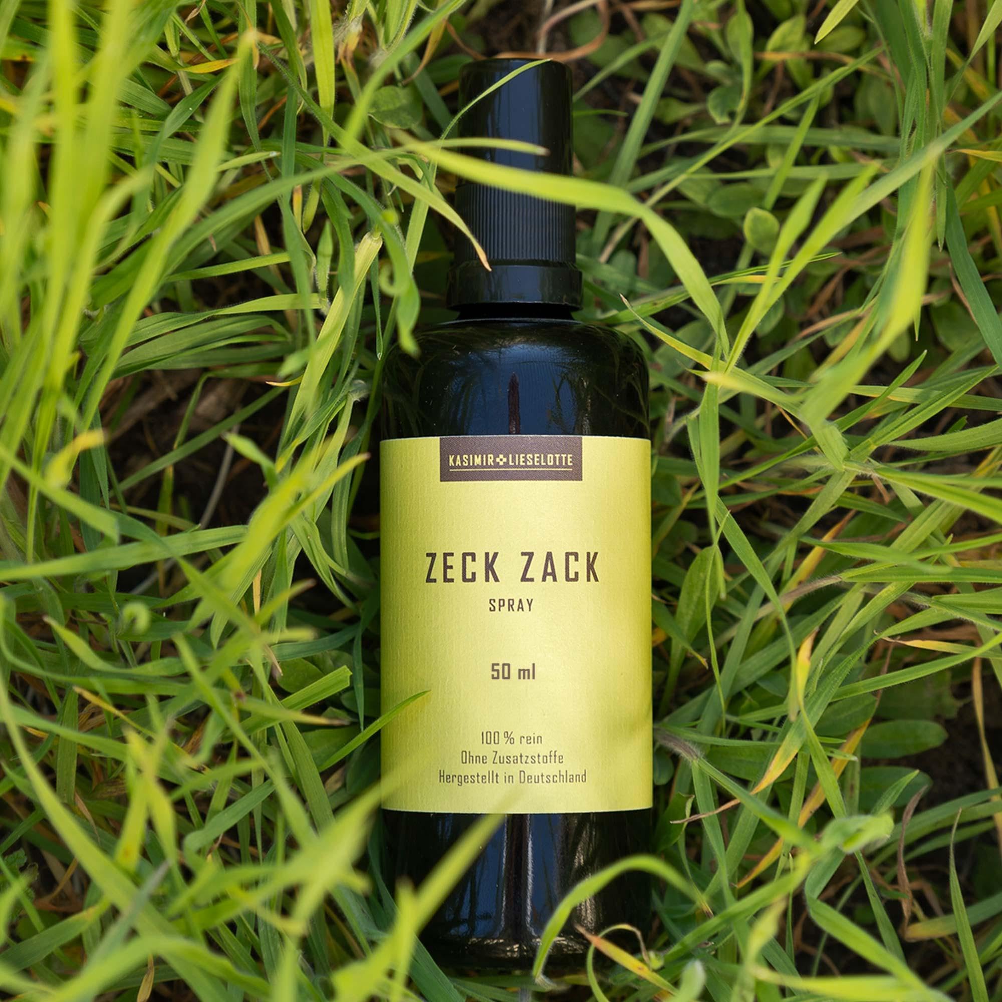 Zeck Zack Spray 50ml - Natürlicher Zeckenschutz mit ätherischen Ölen - Für Mensch & Hund - Vegan - Handmade in Deutschland (50ml)