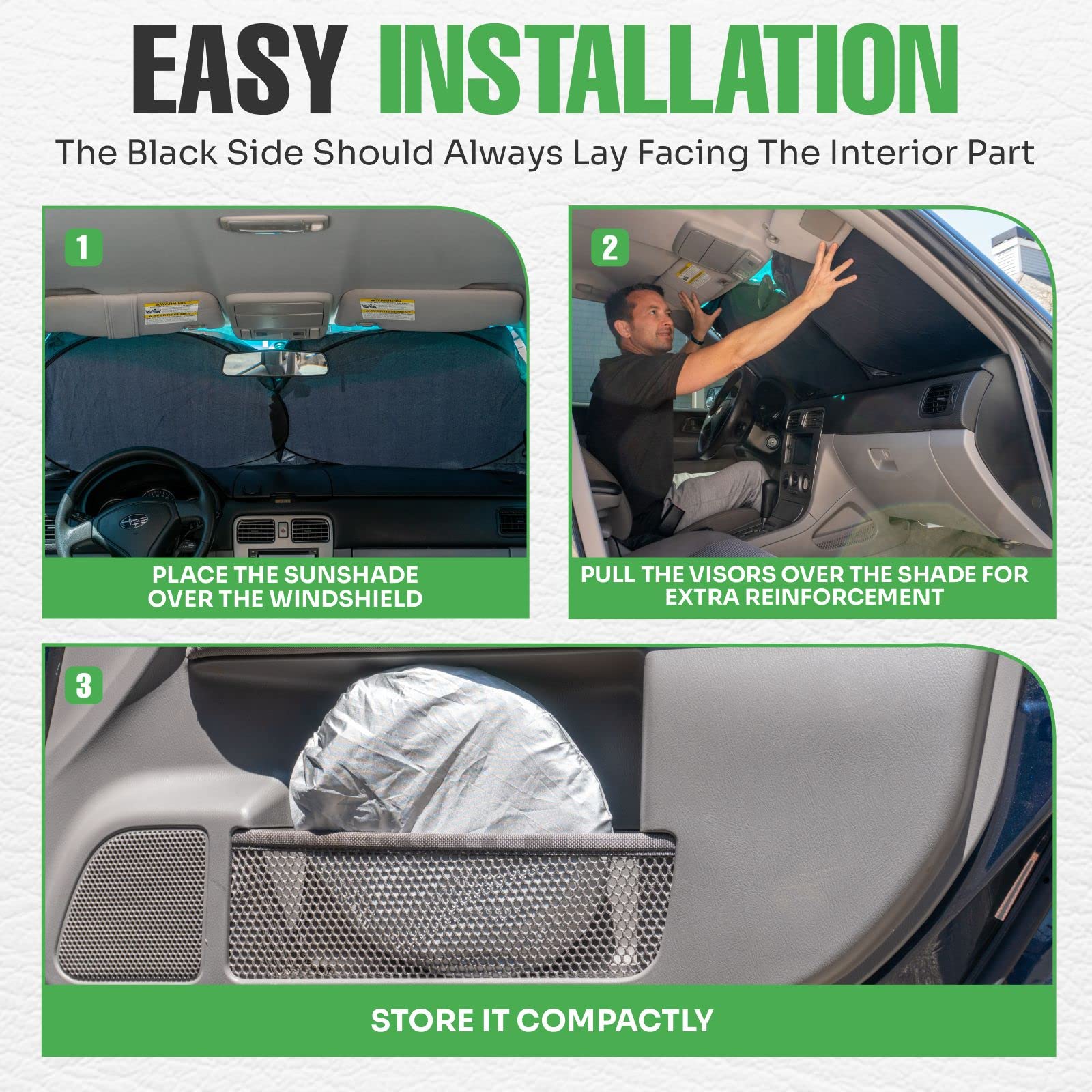 lebogner RV Windshield Sun Shade, XXLarge 51” X 102” Foldable