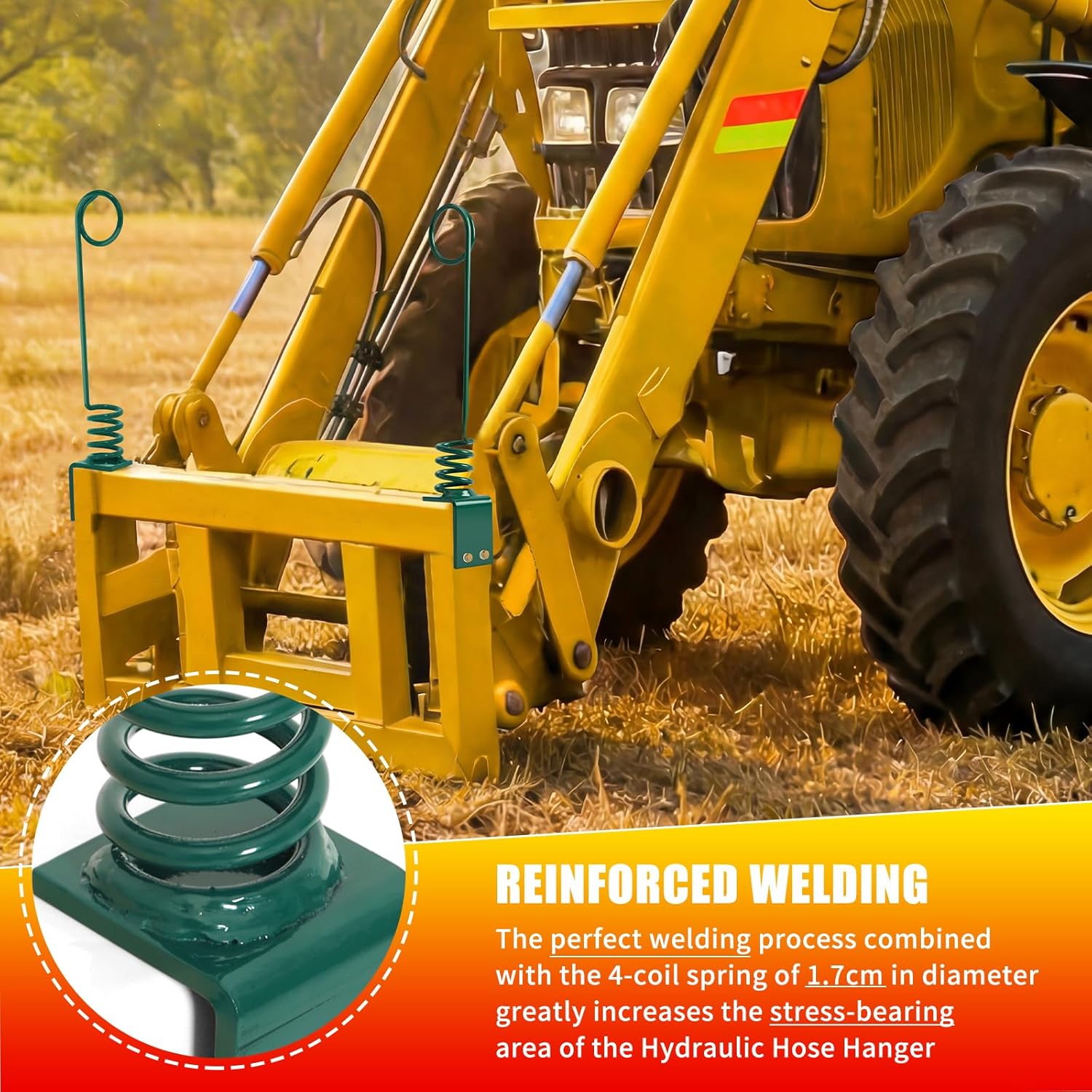 2PCS Tractor Hydraulic Hose Hanger - 0.3" Thick Plate (8cm) Green Hose Holder Clamp, Bolt-On/Weld-On | Rust-Proof & Vibration-Resistant | Perfect for Farm & Outdoor Use