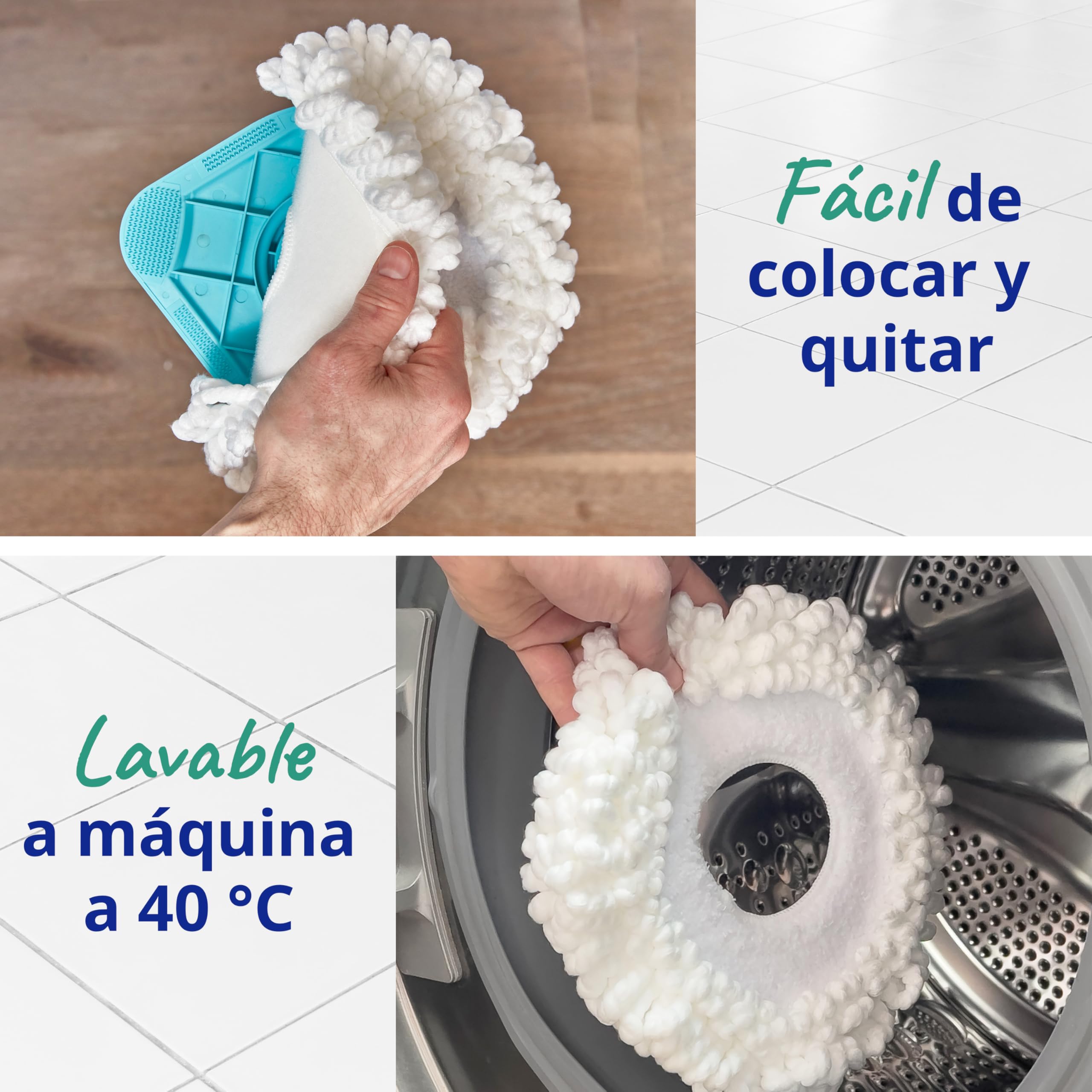 Spontex Full Action Corner set de cubo y fregona/mopa giratoria | Llega a todos los rincones | Fácil sistema de escurrido y aclarado con giro de 360° | Limpia suelos laminados, de madera y baldosas