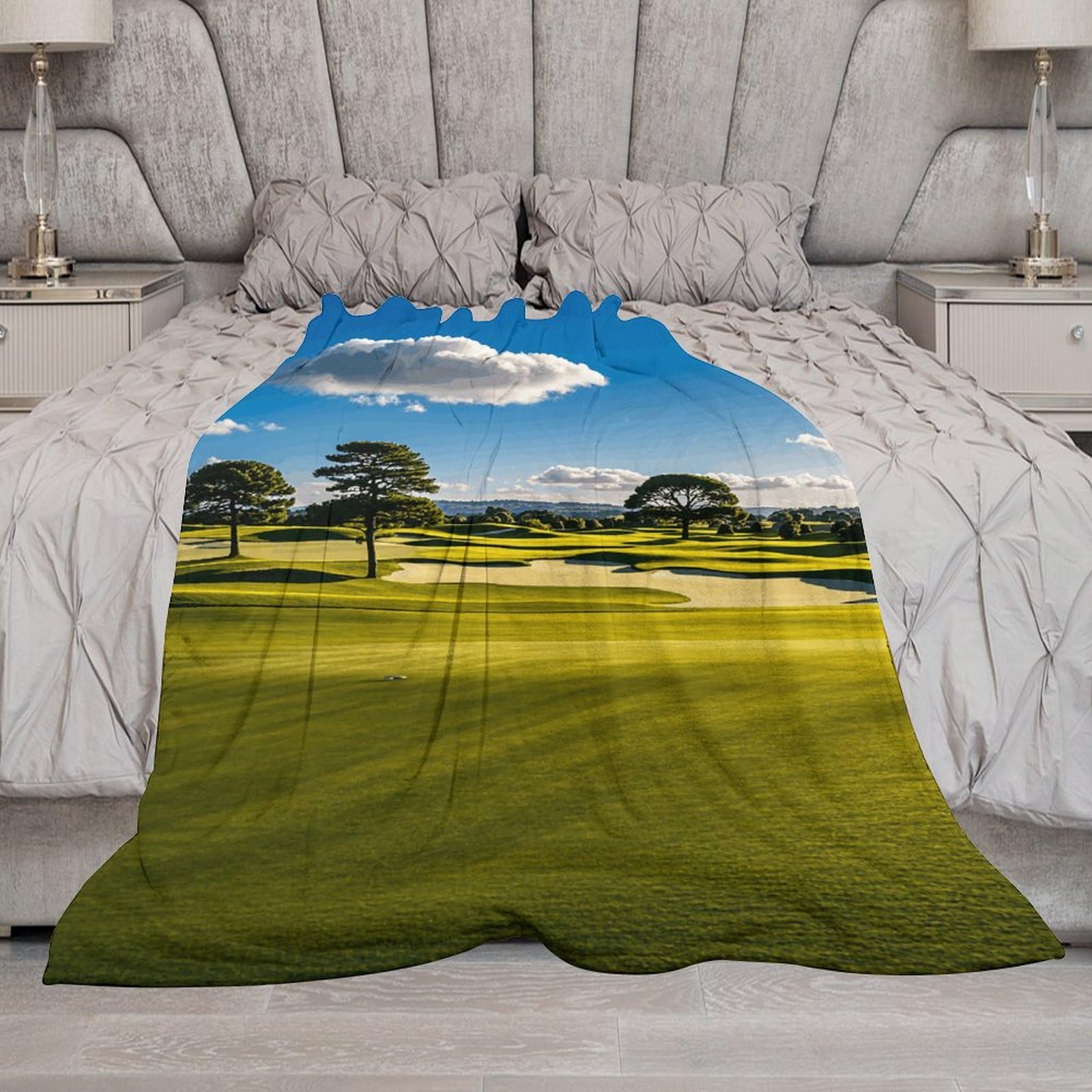 Couverture pour lit en flanelle légère et douce avec motif