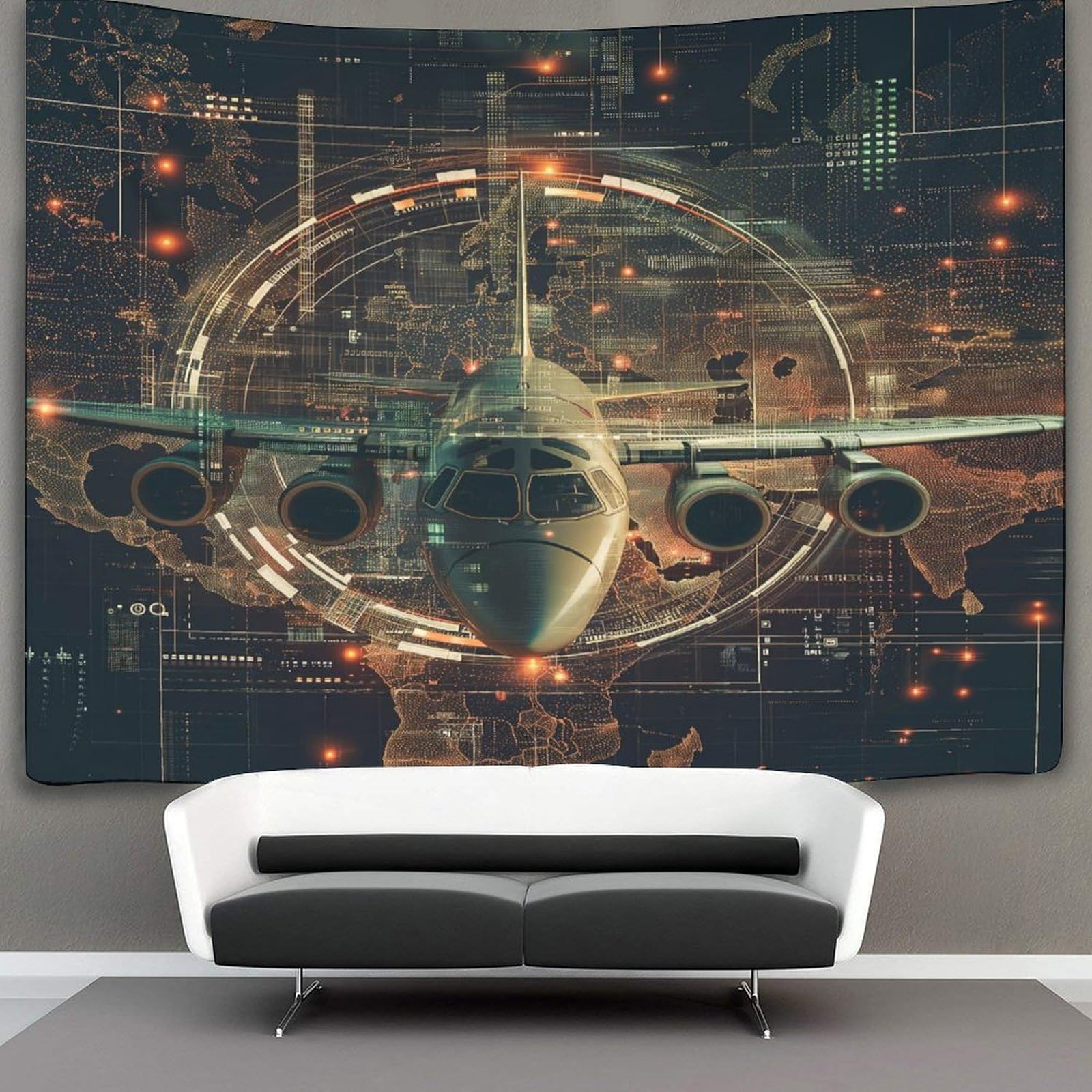 Nahcbiot Men's Airplane Tapestry, Tapestries For Boys And Teens Cool Poster ，For Bedroom,Living Room,Dorm 100Cmx150cm