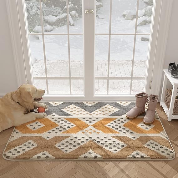 Color&Geometry Door Mats, 24"x36" Front Door Rugs for