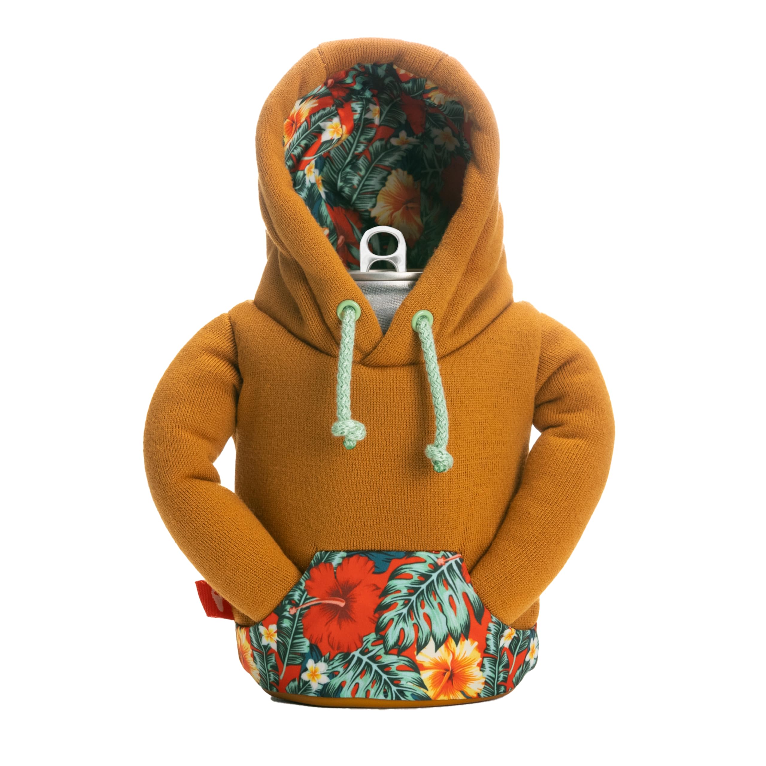 Puffin - The Hoodie Sweatshirt - Insulated 12 oz Can Cooler I Beer Bottle & Soda Can Insulator, Keep Drinks and Beverages Cold - Honey Brown/Island