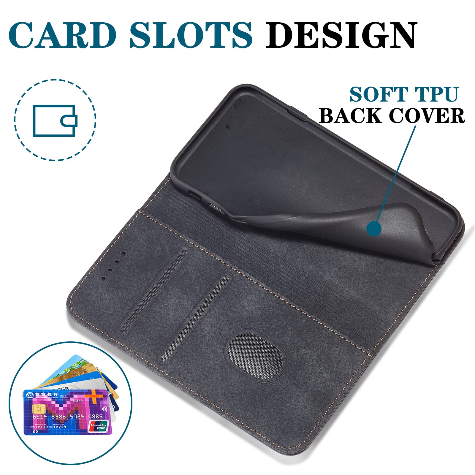 Cover Portafoglio Per Huawei Mate 10 Pro OKZONE - Pelle PU Con Slot Carte, Magnete E Supporto, Rosso