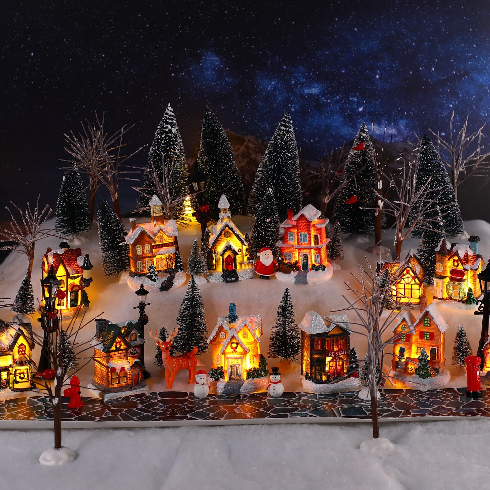 Amazon.com: Kajaia 68 Pieces Christmas Winter Houses Village Set