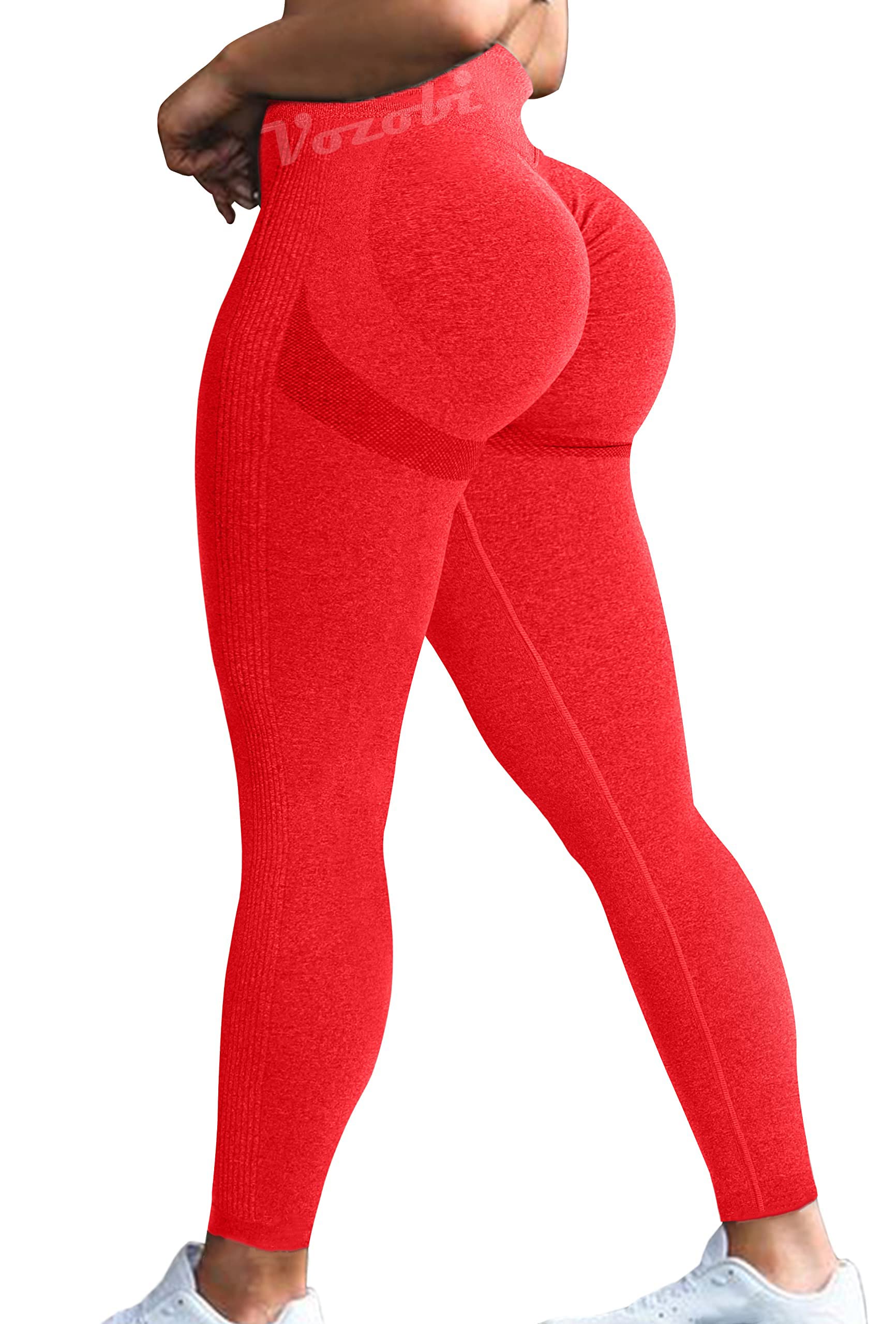 Vozobi Tiktok Trending Leggings Women's High Waist Smile Contour Booty Leggings Scrunch Butt Lift Workout Seamless Yoga Pants — view 55