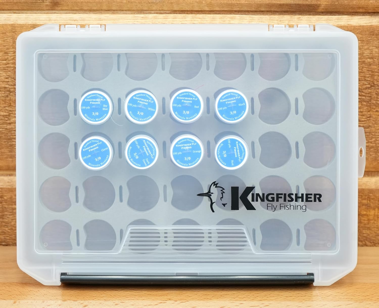Kingfisher Fly Tying Thread Box with Assorted Standard Thread