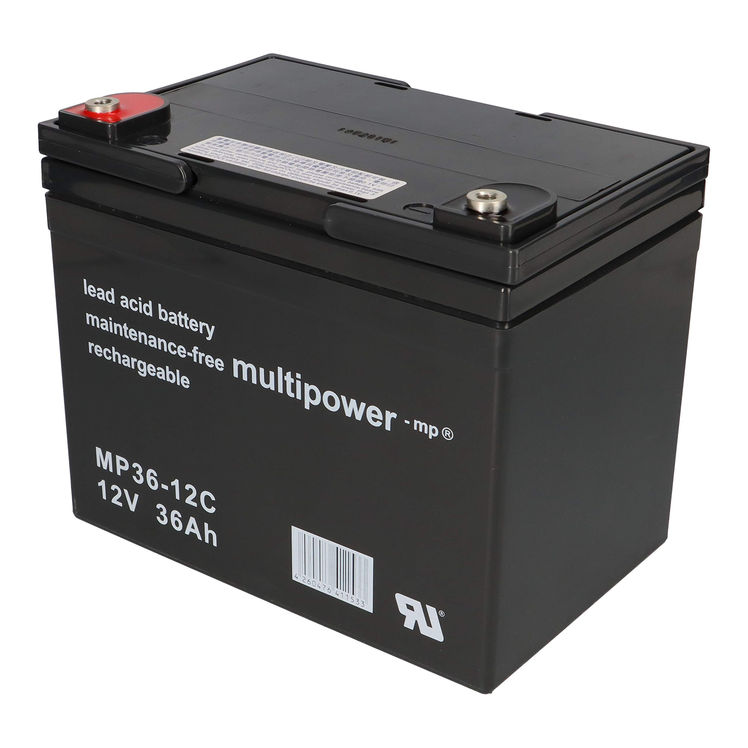 Akumulator zamienny do Invacare Mistral 2X Multipower 12 V - 36 Ah odporny na cykle AGM VRLA