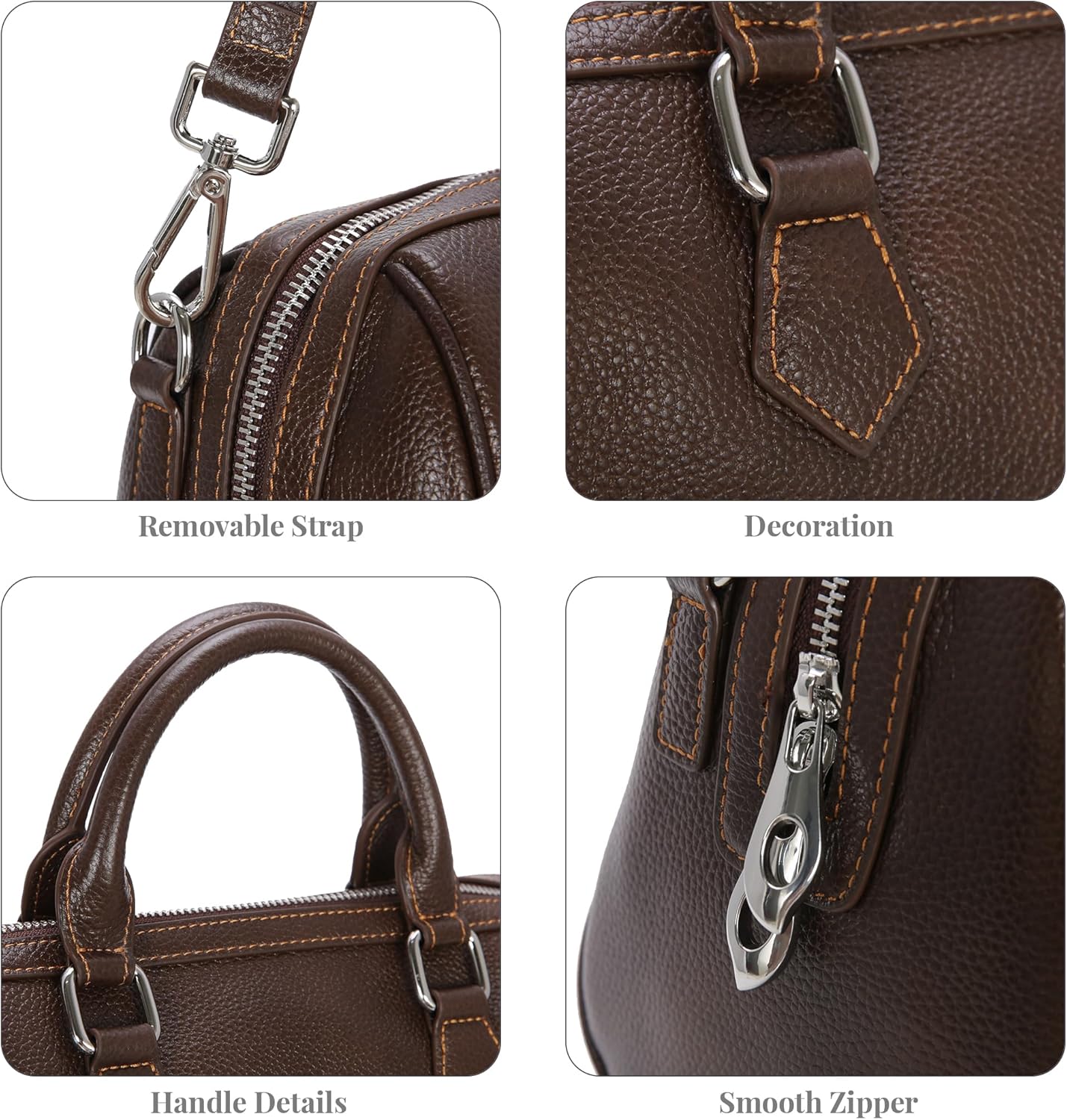 HESHE Leather Top Handle Bags for Women Leather Purses Tote Bag Satchel Handbags Shoulder Bag Designer Crossbody Bags - Image 7