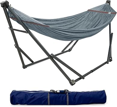 Tranquillo Hammock Stand Foldable and Unfold, Garden Yard Patio Lawn, Grey