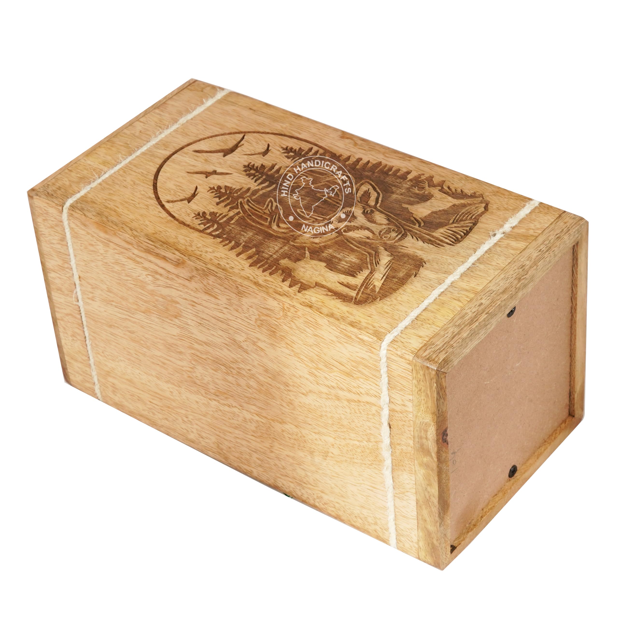 Urna per ceneri umane, realizzata a mano, con incisione floreale, per ceneri umane, grande, per ceneri, urna funebre per colombario, urna funebre (caccia al cervo di buccia, 113,4 kg,