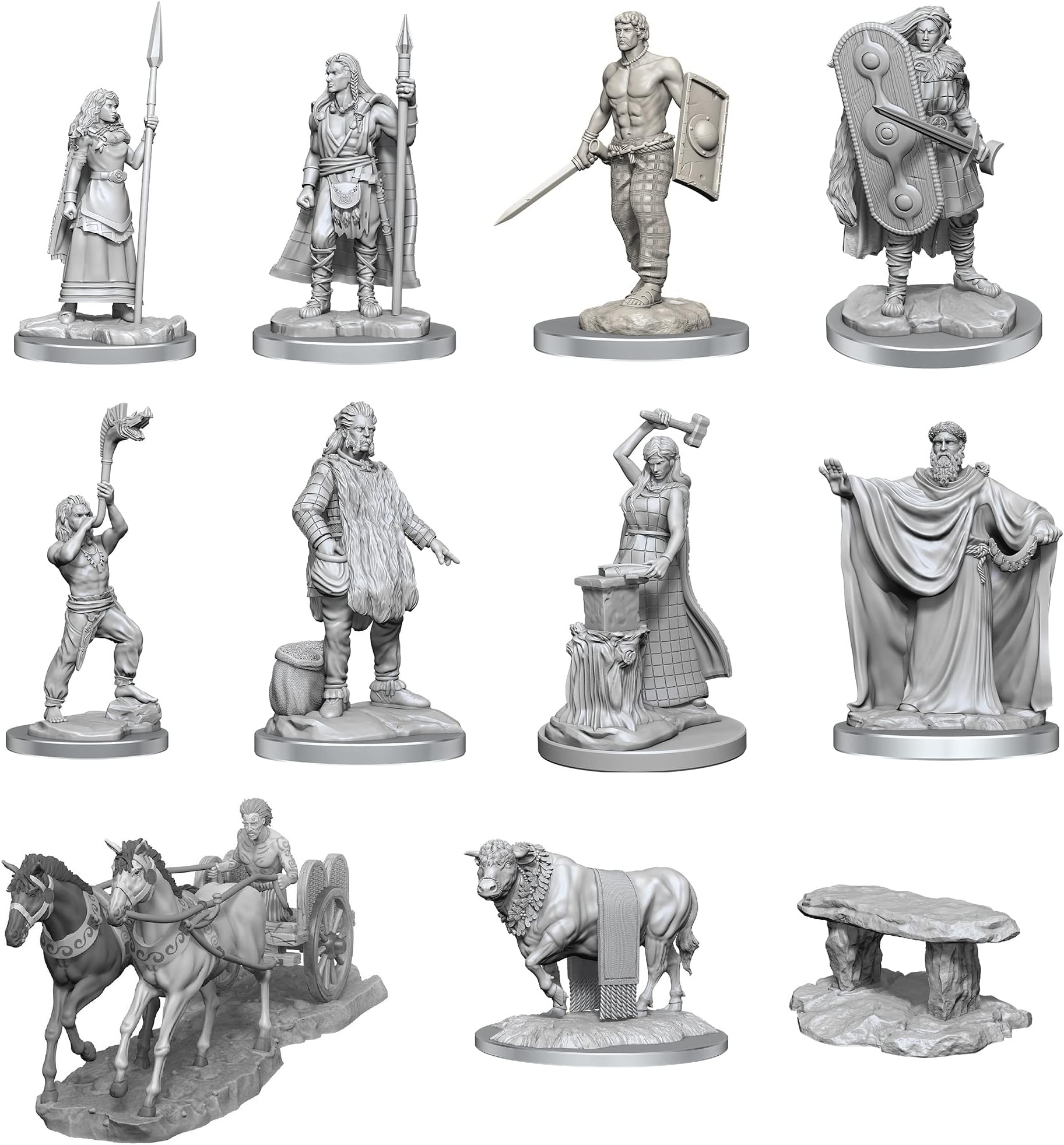Deep Cuts: Brigante Celts - 13 Count Unpainted Scenery & Character Miniatures RPG Pack