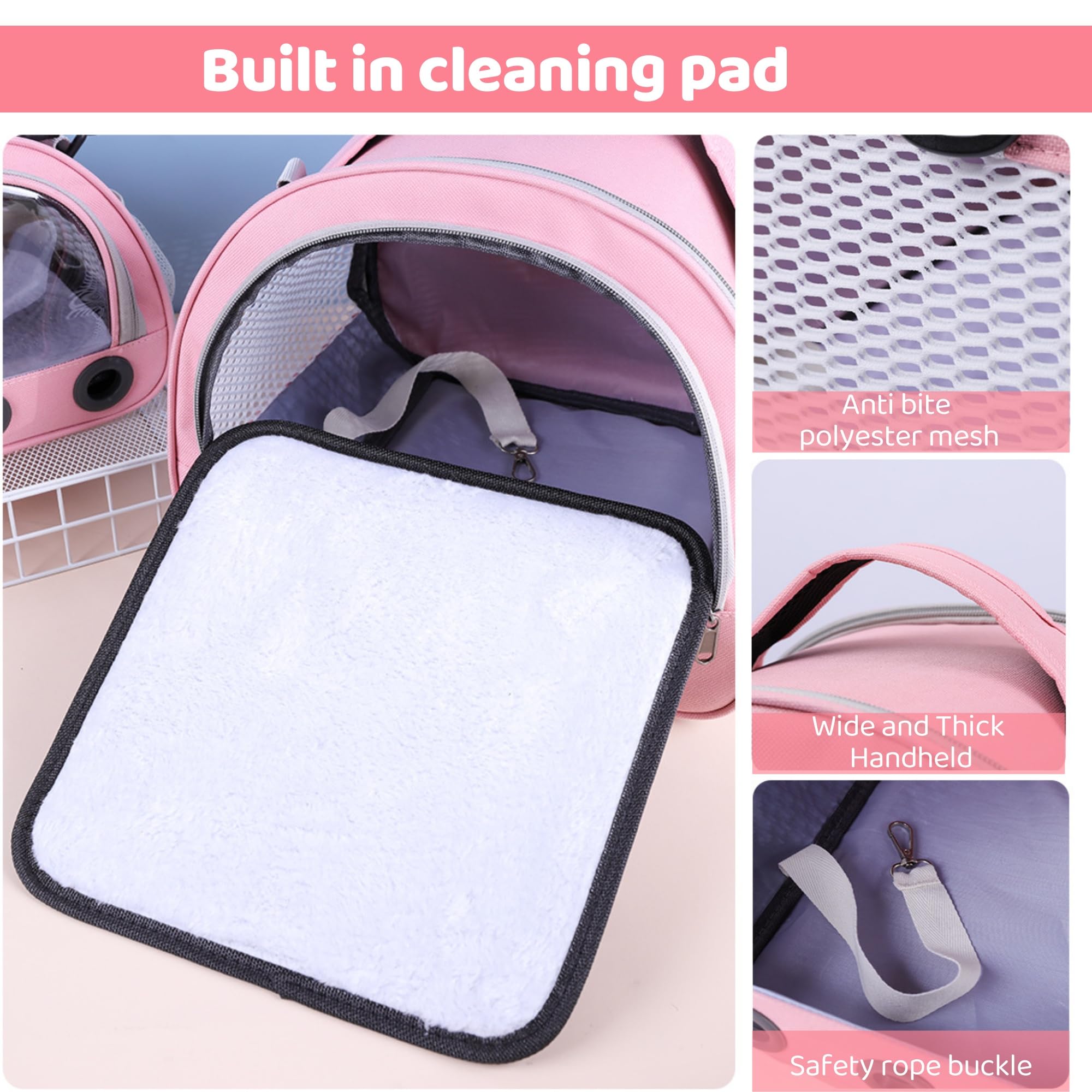 Pequeña bolsa de transporte para mascotas, bolsa de transporte para animales pequeños, caja de transporte para gatos, con correa para el hombro, bolsa de transporte para cobayas, bolsa de transporte