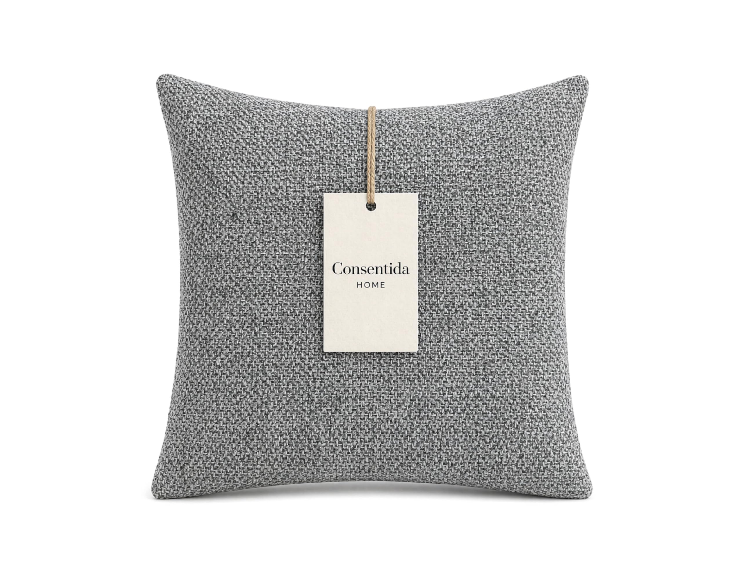 Cojines para Sofa con Relleno de Fibra de Alta Densidad Gris Jaspeada 45 x 45 cm