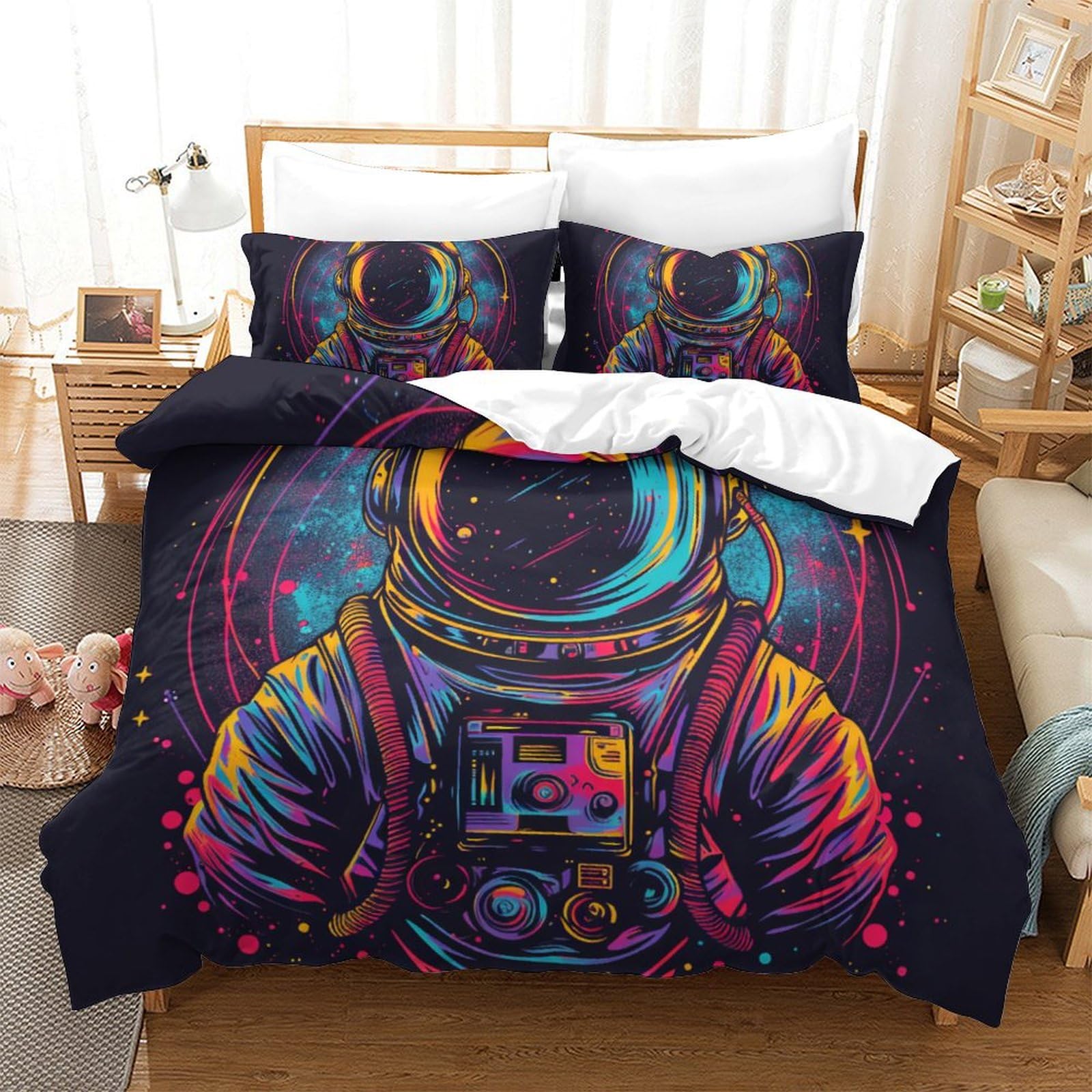 Housse de couette astronaute zippée pour simplifier le lit de votre enfant