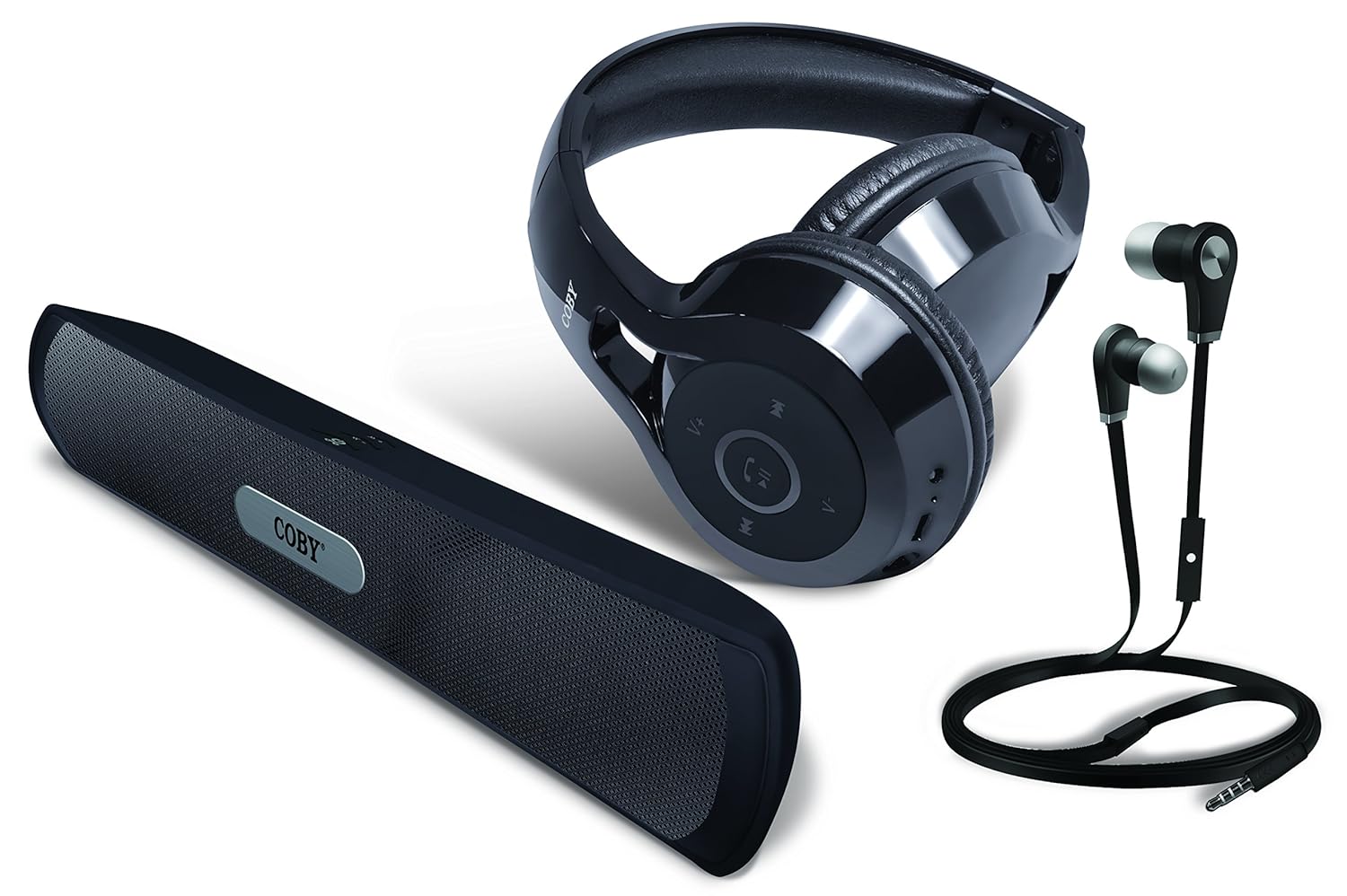 Coby 3in1 Bluetooth Headphones/Speaker Combo Pack (Black) Price Buy