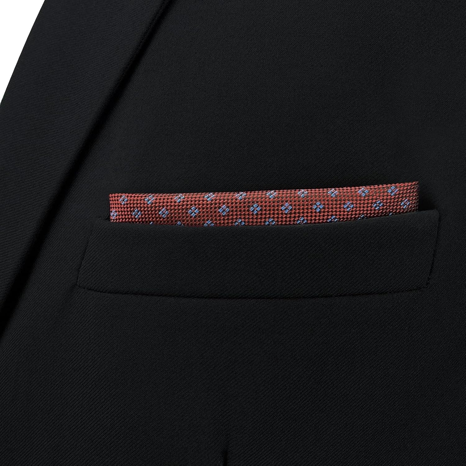 S&W SHLAX&WING Maroon Brick Red Pocket Square for Men Patterned Wedding Large Size Gift Woven