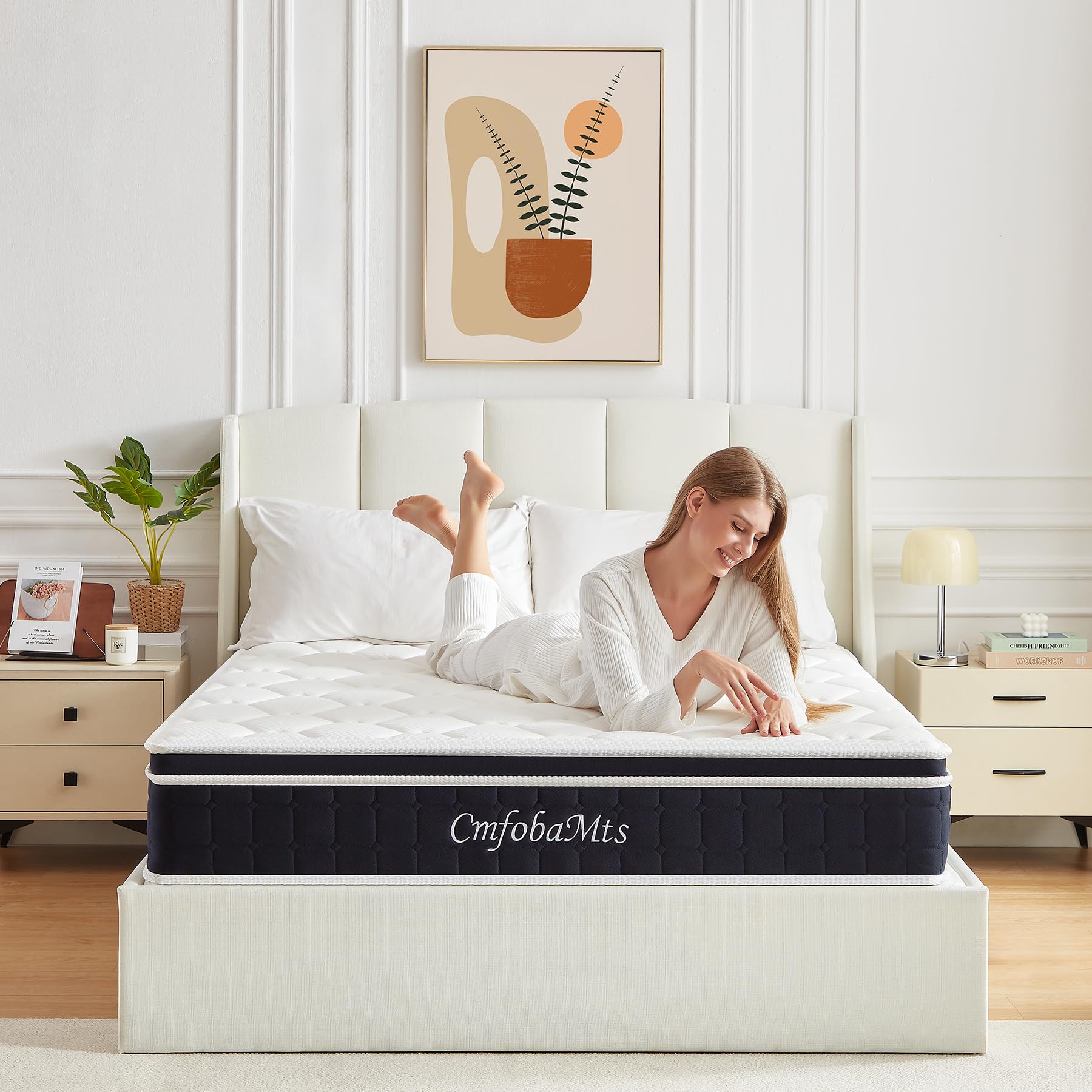 CMFOBAMTS Full Mattress, 10 Inch Memory Foam Hybrid Mattress in a Box with Independent Spring for Motion Isolation and Pressure Relief, Comfortable