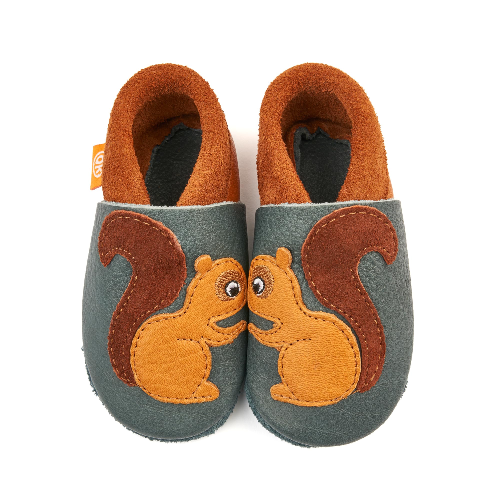 Bio-Leder Kinder-Hausschuhe – Softsohle Krabbelschuhe & Lauflernschuhe mit Tiermotiven, Öko-Lederpuschen Handmade in Germany für Babys & Kinder