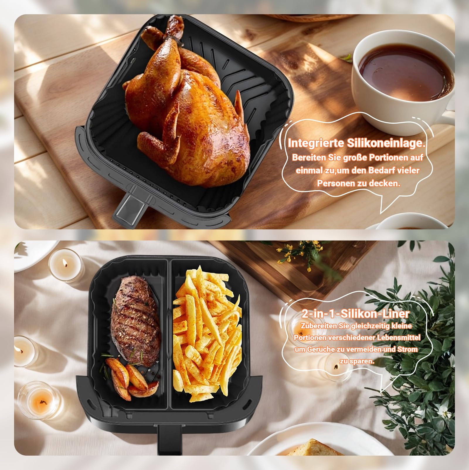 3 stuks 4,7L-6,2L Airfryer siliconenvorm accessoires voor Philips Essentia XL Airfryer 6,2L HD9270/2000 Series NA230, COSORI Turboblaze CAF-DC601, Ninja 6,2L heteluchtfriteuse AF180EUCP AF140EU inzet 3 stuks 4,7L-6,2L Airfryer siliconenvorm accessoires voor Philips Essentia XL Airfryer 6,2L HD9270/2000 Series NA230, COSORI Turboblaze CAF-DC601, Ninja 6,2L heteluchtfriteuse AF180EUCP AF140EU inzet