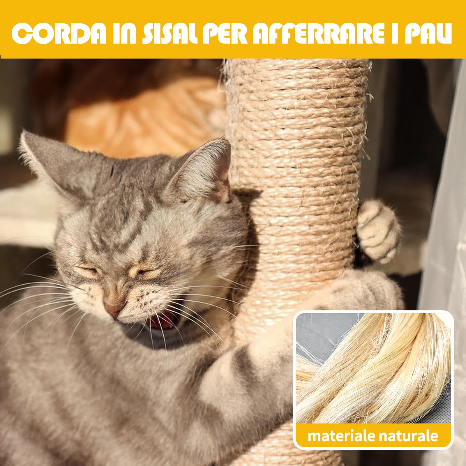 MDDK DY Corda in Sisal Naturale per Tiragraffi – Spago Robusto per Decorazioni e Accessori per Gatti, 5 mm x 30 m