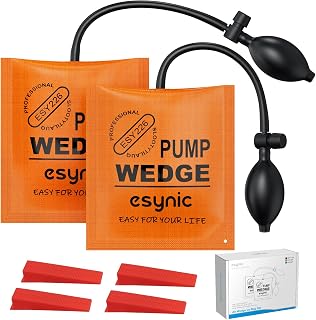 eSynic 2 Stück Montagekissen Luftkissen Air Pump Wedge Luftkissen Tragfähigkeit 297lbs/134KG für Tür Fenster Montage - Orange