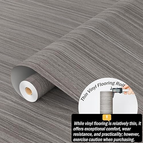 Miniatura 6 de Oxdigi Rollo de Suelo de Vinilo Despegar y Pegar 24"x 393" 64 Pies Cuadrados, Baldosas de Suelo de Vinilo Autoadhesivas Suelo de Madera, Calcomanías