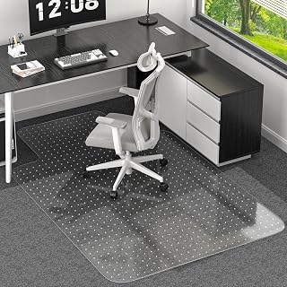 Office Chair Mat for Low Pile Carpet, 48"x60" Clear Smooth Glide with Lip