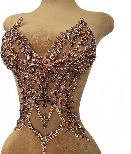 Vista 45 de Parches de encaje con cuentas a mano, disfraces, apliques con cristales de diamantes de imitación para manualidades, protege bodas, fiestas