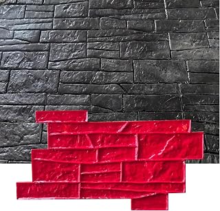 Concrete Stamps Mat, 29 x 15.7 x 0.75 in, Concrete Texturing Skin Polyurethane Stamp Stone Tile Texture Mat, Slate floor Imprint Seamless Stamp (Straight)