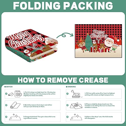 Miniatura 3 de Alfombra de Navidad de 5 x 7 pies, alfombra decorativa de Navidad, antideslizante, lavable, para cocina, guardería, 5 x 7 pies