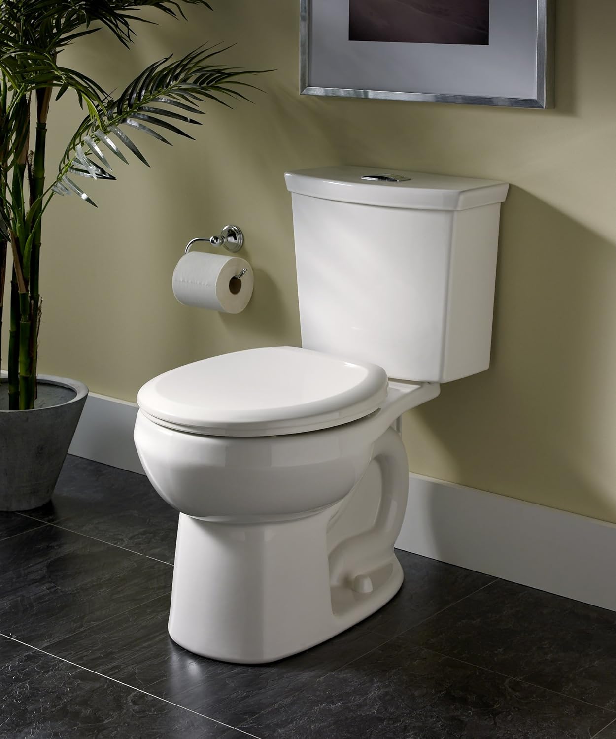 American Standard 2889518.020 H2Option Siphonic Dual Flush Normal Height Round Front Toilet with Liner, White, 2-Piece - 