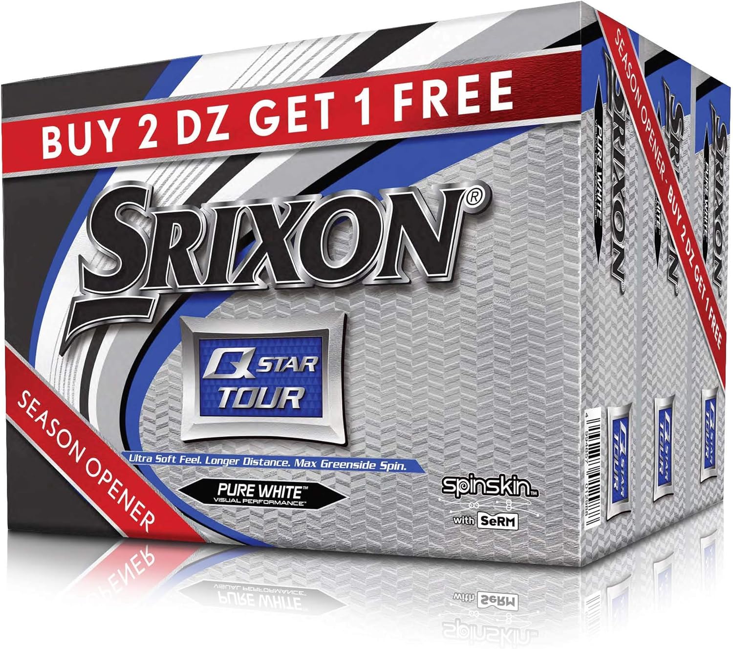 Srixon Q-Star Tour 3 Golf Balls, Whtie (Three Dozen)