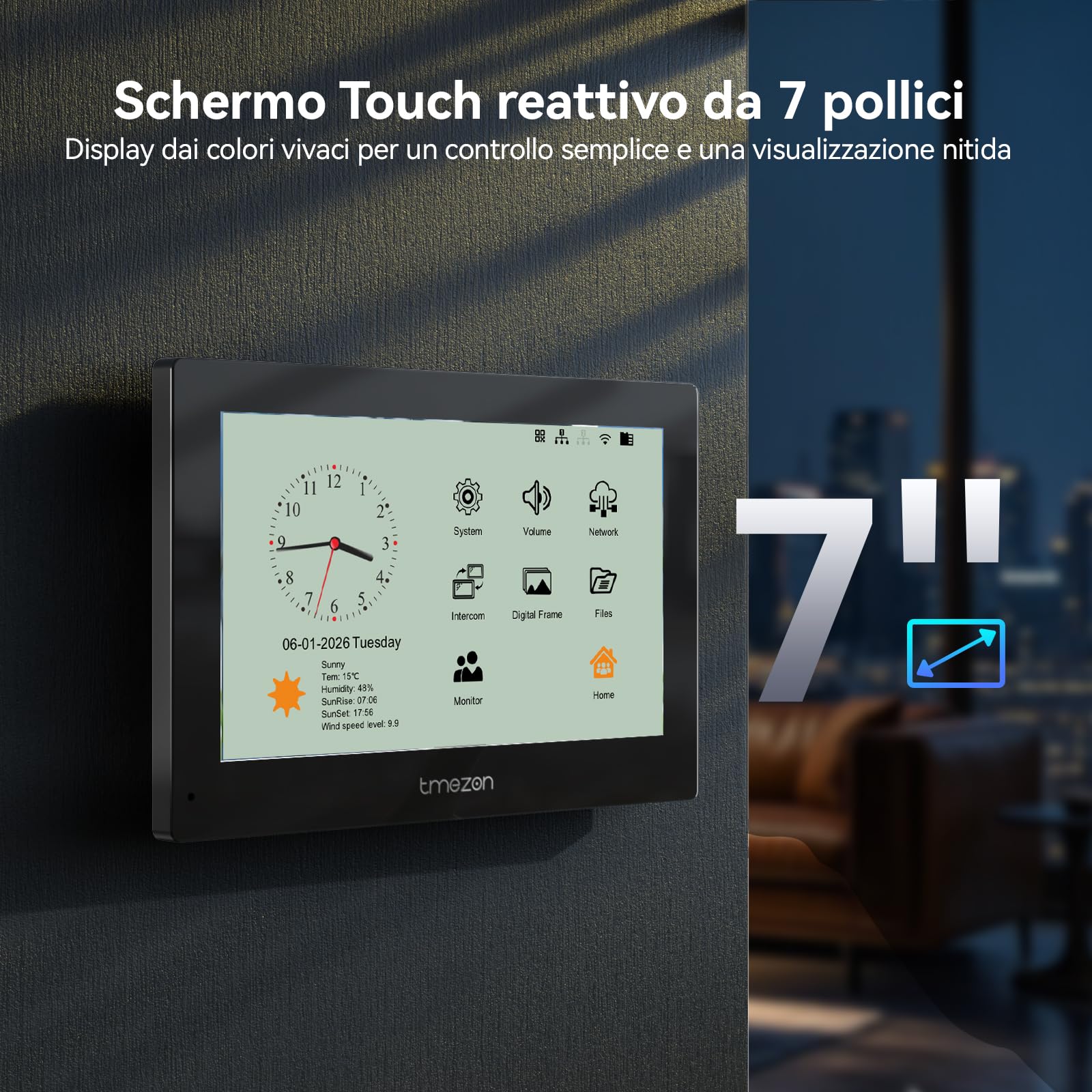 TMEZON Videocitofono WiFi Smart,Sblocco con Impronta Digitale,Monofamiliare