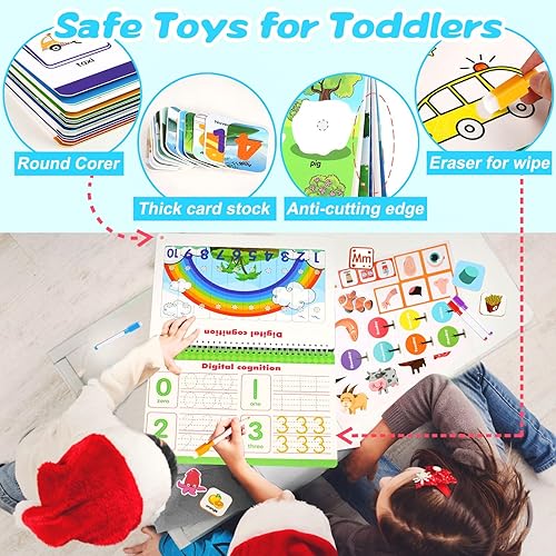 Miniatura 7 de Montessori - Paquete de 2 actividades de aprendizaje preescolar para niños, juguetes educativos para niños de 3 años, juguetes de viaje de