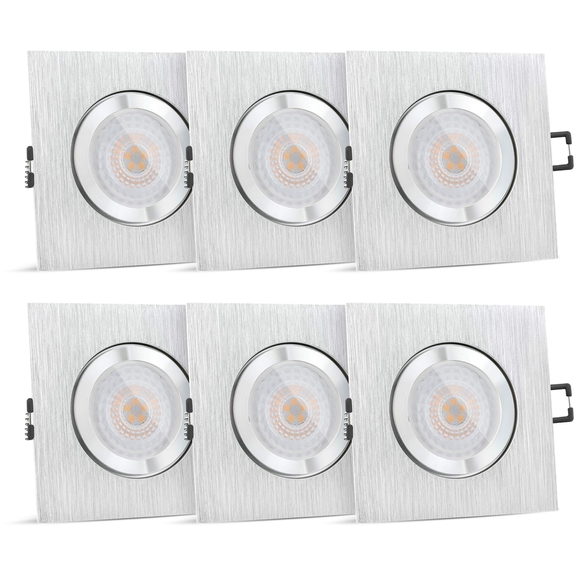 6 Faretti Da Incasso IP44 Per Bagno E Interni - Bianco, Attacco GU10, Senza Lampadina - SSC-LUXon RW-2