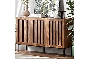 Farmhouse Style Storage Cabinet: Versatile Credenza Sideboard Buffet for Living Spaces