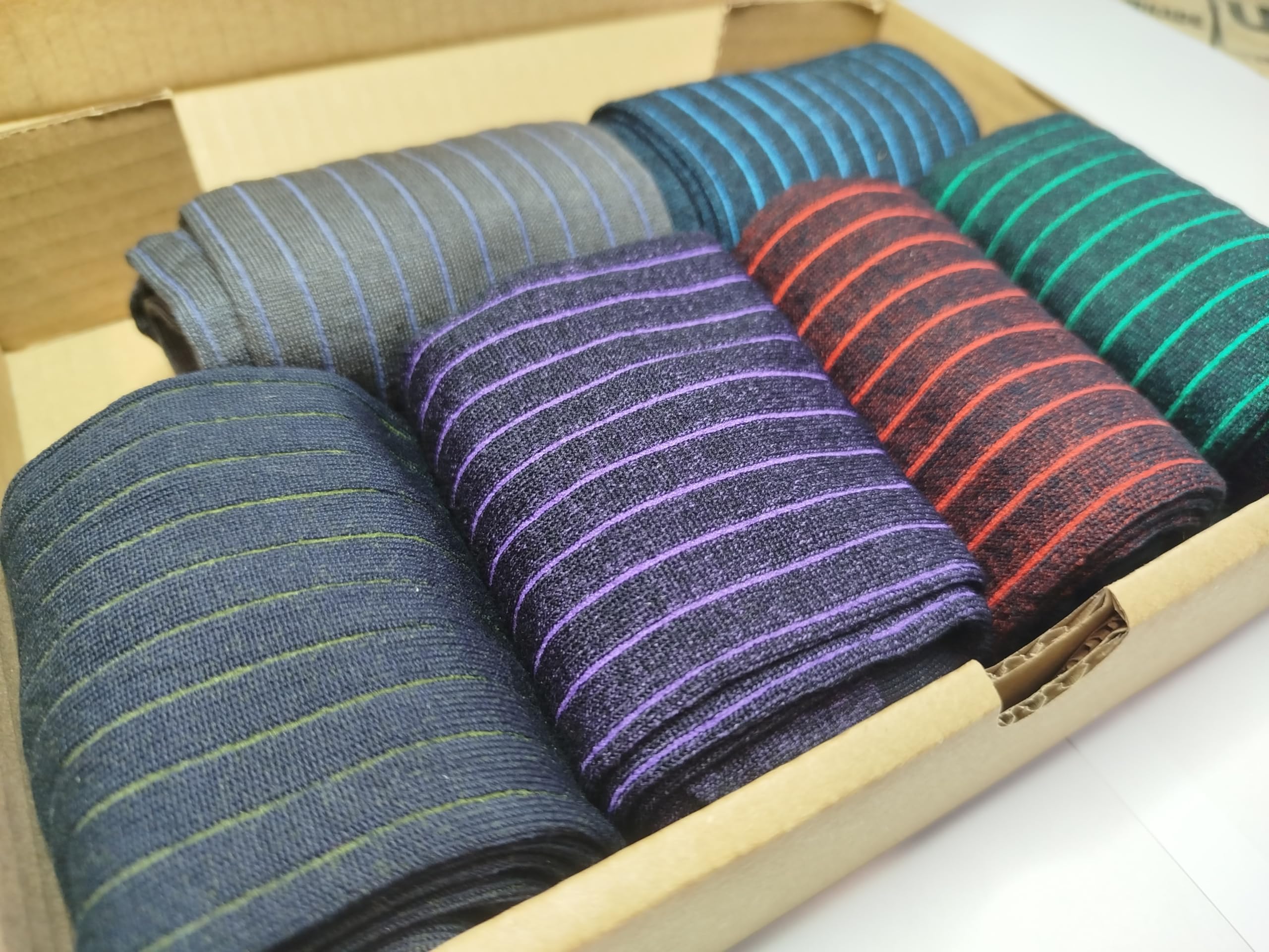 Chaussettes longues homme fil d'Écosse élégantes originales businnes unisexe rayures pois marin ancre