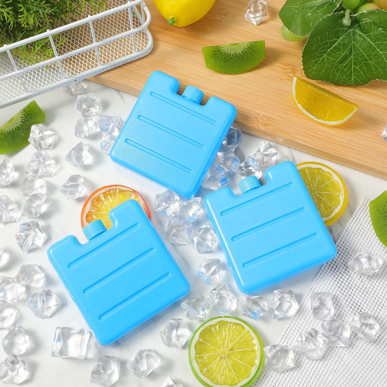 Kisangel 10 Blocs de Glace réutilisables : Pains de Glace pour rafraîchisseur d'air – Blocs de congélation Portables – 7,6 cm x 8 cm pour Ventilateur de climatiseur et boîtes à Lunch