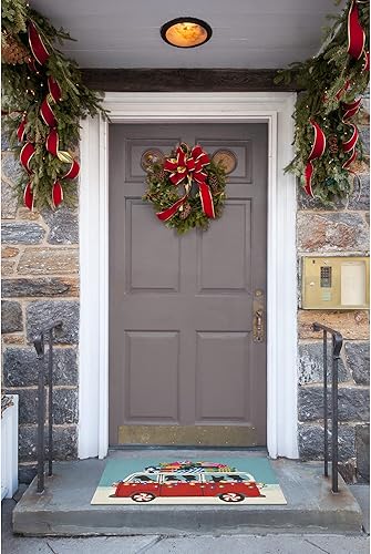 Miniatura 21 de Liora Manne - Alfombra de entrada para interior/exterior, 2 pies 6 pulgadas x 4 pies, Sandy & Bright 3 Perros Navidad,Casa de vacaciones,Perros de