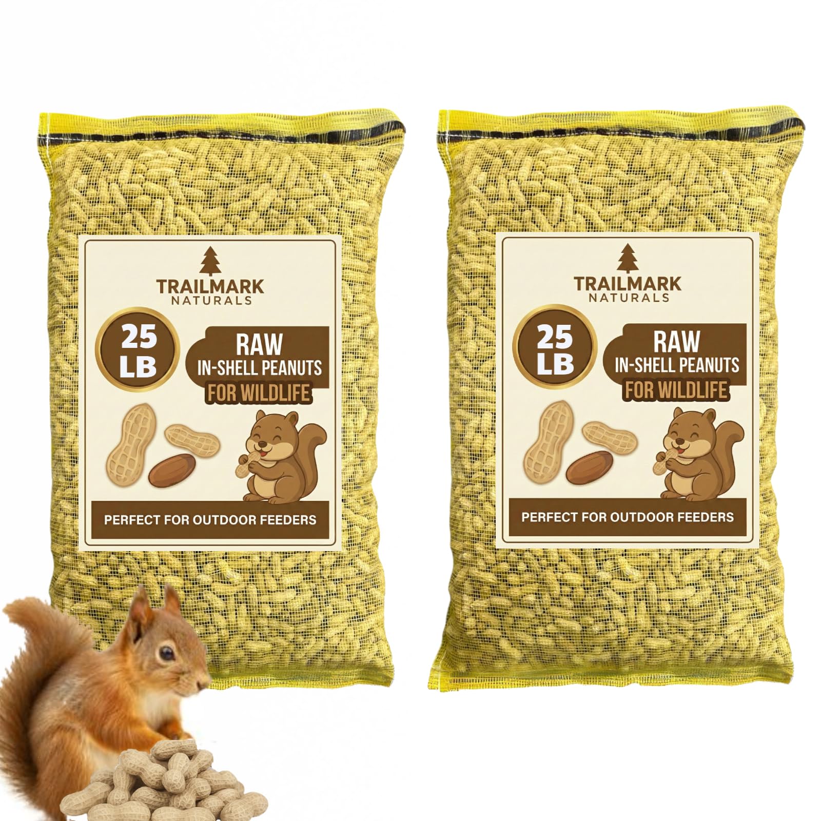 (2) 50 lb - raw peanuts for squirrels, raw in shell peanuts for birds and wildlife- squirrel food, wild bird seed - grown in the usa (bid is per item, lot is for 2 50 lbs. of peanuts.)