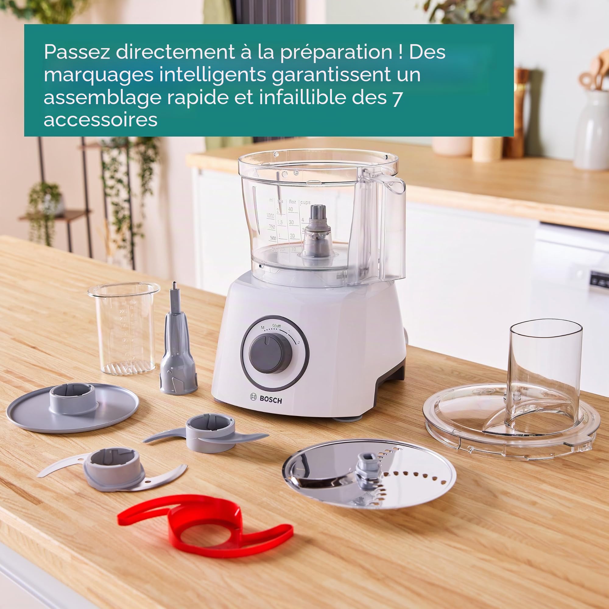 Bosch – Robot de cuisine compact MultiTalent 3, 700 W, blanc - MCM3100WGB