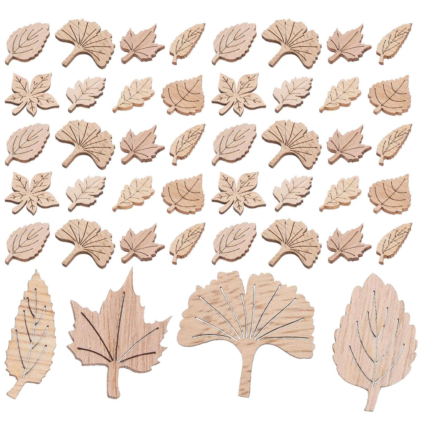 Copeaux de Bois Feuilles d'Érable Beige de Qualité Scrapbooking