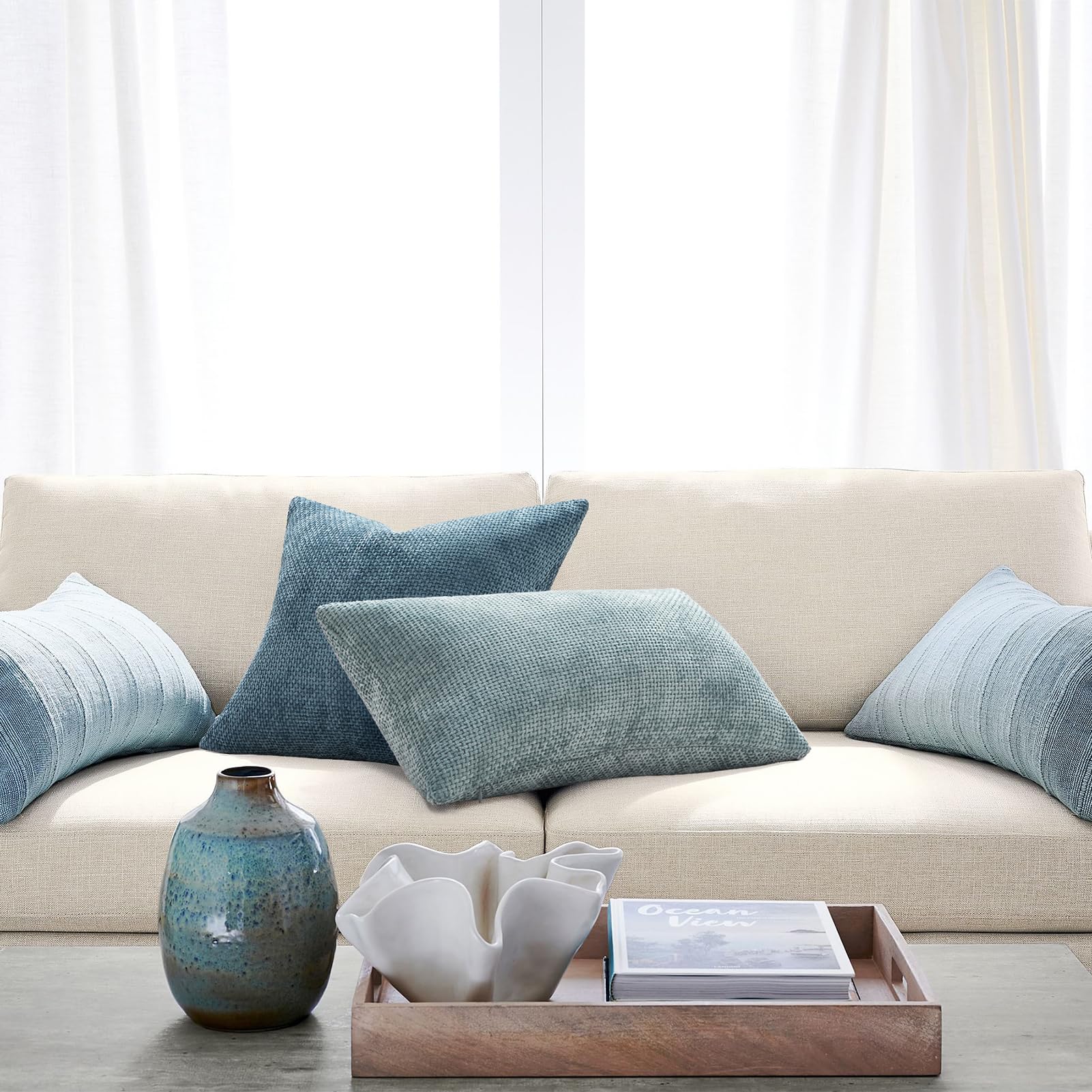 Topfinel Federe per cuscini 50x50, set di 4, velluto per soggiorno, letto, giardino, sedia da cucina, camera da letto, decorazione casa, colore puro verde
