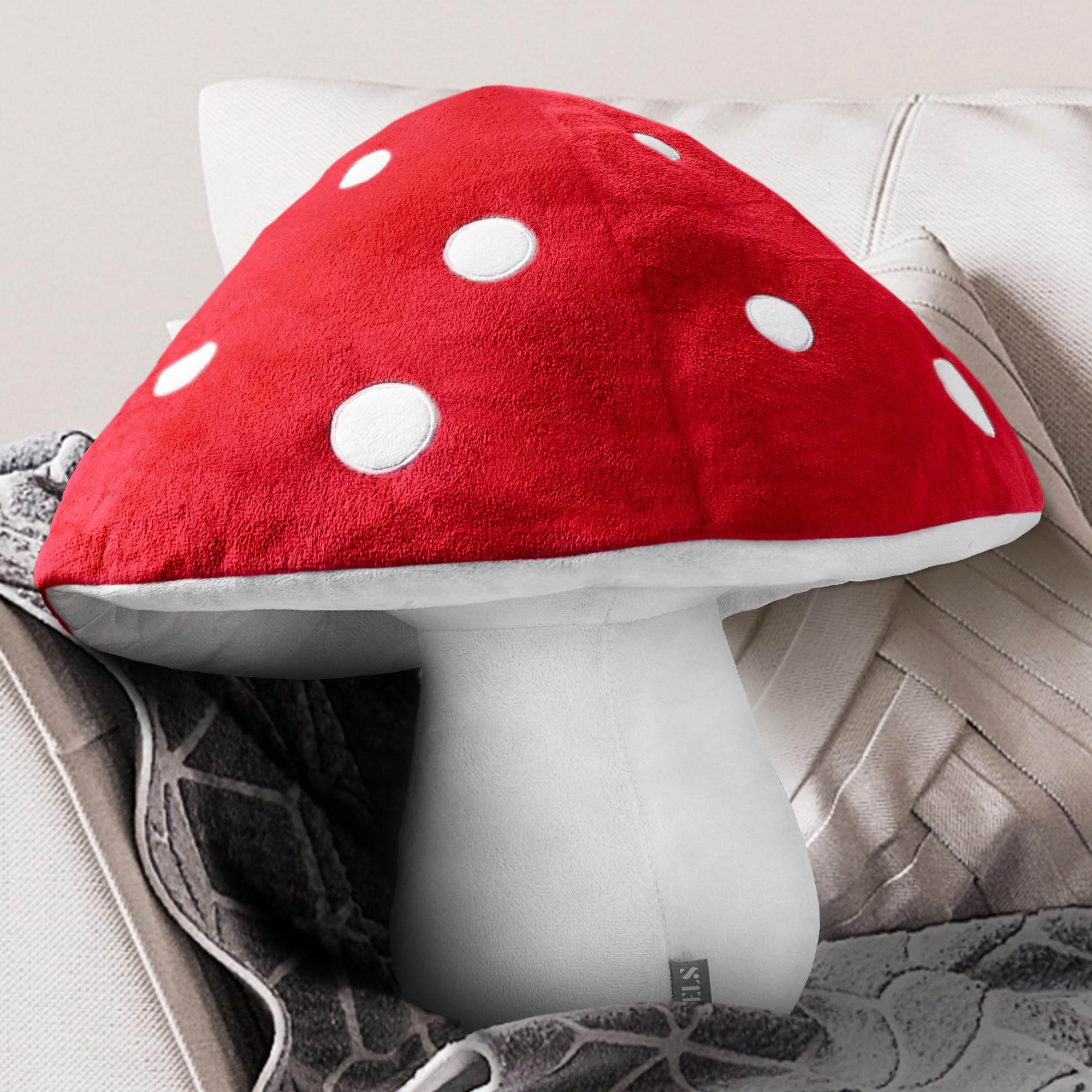 Amazon.com: AELS 15.35 Inches Mushroom Pillow, Cute 3D Polka Dot