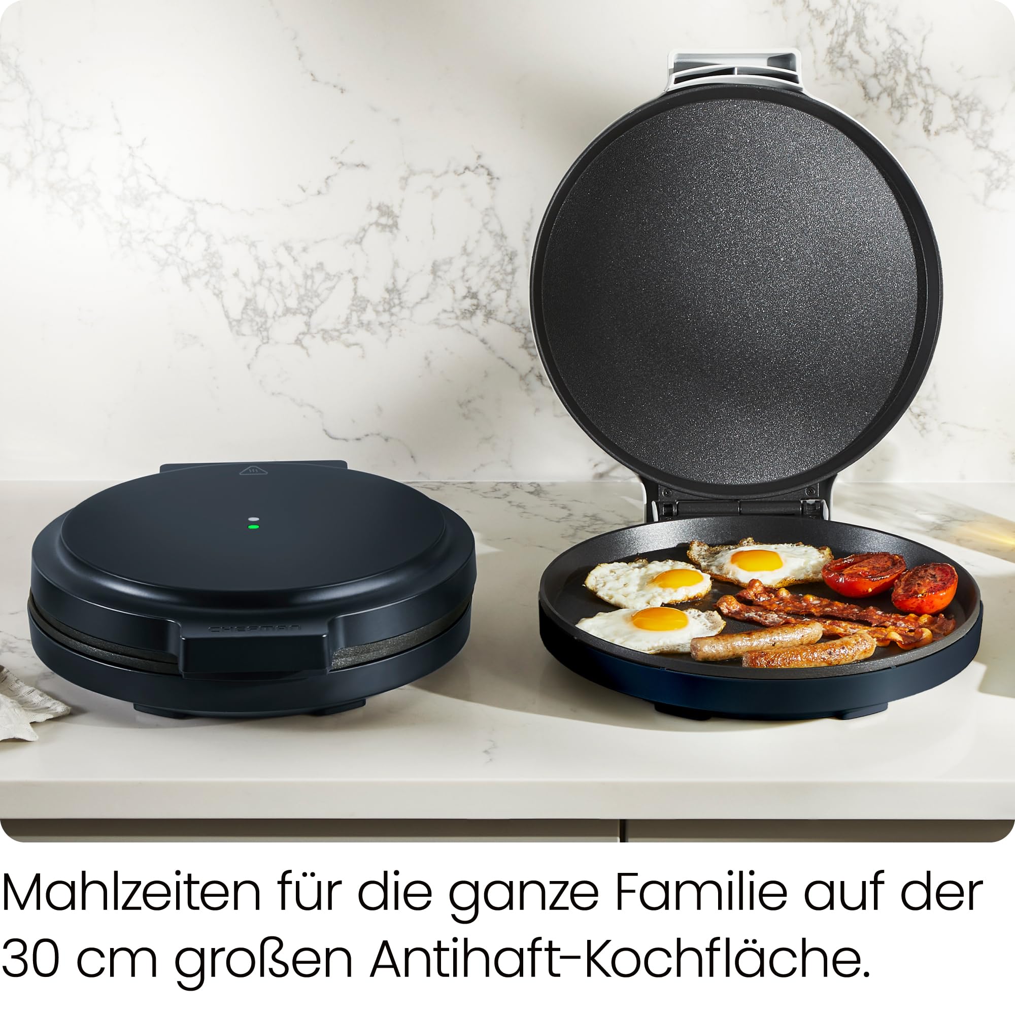 Chefman Everything Maker, 30 cm Pizzaofen mit Antihaft-Kochplatten | elektrisch, für Pizza, Quesadillas & Omelettes, Arbeitsplatte, Kontrollleuchten