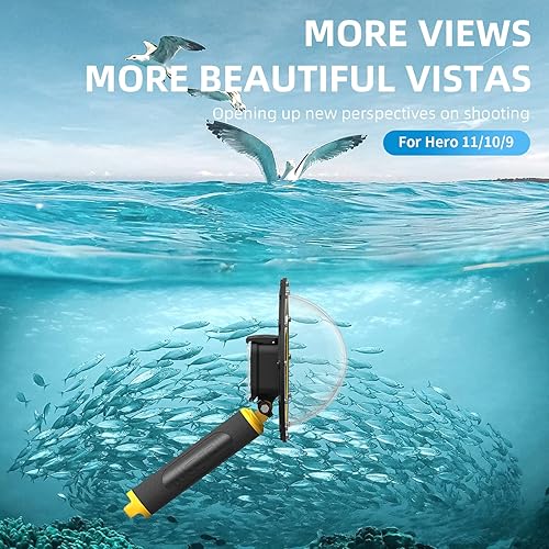 Miniatura 2 de Lente de puerto de cúpula de 6 pulgadas para GoPro Hero 11 Hero 109, negro, carcasa impermeable, gatillo de agarre flotante de mano, cubierta